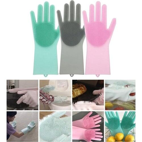 Bathroom Kitchen Universal Cleaning Silicone Dishwashing Gloves Housework Magic Gloves Cleaning Waterproof Insulation Tools