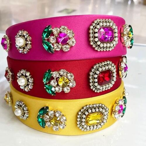 Baroque Flower Metal Pearl Rhinestone Knot Hairband Headband Adult Hair Accessories
