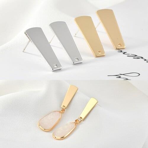 Spring style 30pcs/lot Trapezoid shape alloy/copper fashion women stud charms earrings diy jewelry pendant accessory