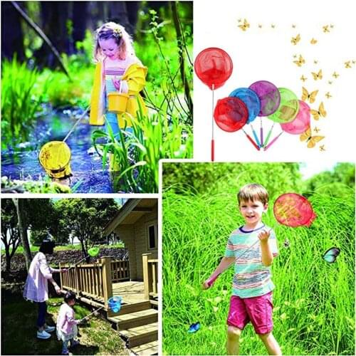 Extendable Kids Catcher Net Butterfly Net Fish Insect Catcher Telescopic Catching Bugs Mesh Net with Anti Slip Grip Fishing Toy