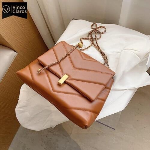 Fashion Thread Shoulder Bag Leather Chain Crossbody Bags for Women Designer Handbags High Quality Top Quality Luxury Brand Sac