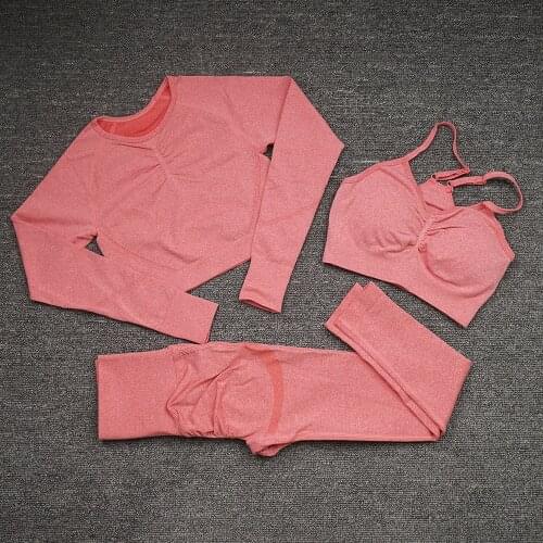 Custom logo Yoga Clothing Set Sports Suit Women Sportswear Sports Outfit Fitness Set Wear Gym Seamless Workout Clothes For Women