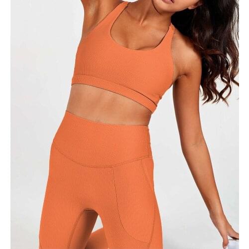 Gym Workout Yoga Set Women Running Fitness Sportswear High Waist Push Up Sport Leggings With Pocket High Stretch Yoga Tracksuits