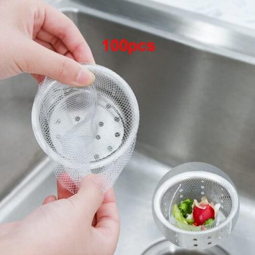 30pcs/100pcs Kitchen Sink Filter Trash Bag ColanderPrevent The Sink From Clogging For Bathroom Strainer Rubbish Bag