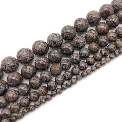 4-12mm Natural Round Black White Snowflake Beads For Jewelry Making Beads Bracelets For Women 15'' Needlework DIY Beads Trinket