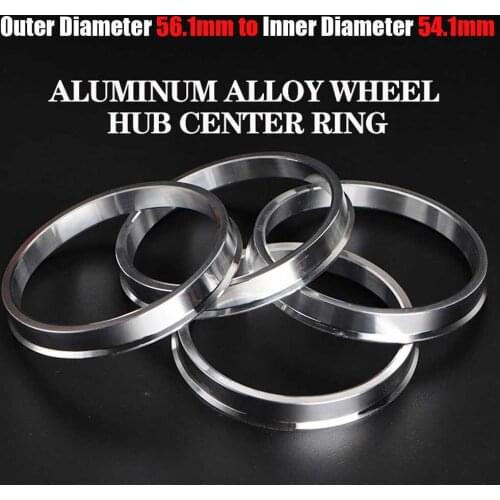 4Pcs High Quality Customized Alloy Centric Spigot Wheel Spacer Hub Rings 54.1mm ID to 56.1/56.6/57.1/60.1/64.1/66.1/66.6mm OD