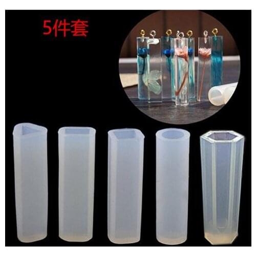 500pcs/100sets Crystal Silicone Mould 5pcs/Set Cuboid/Cylinde Geometric Pendant Mold Jewelry Marking Tool Craft Decoration Tool