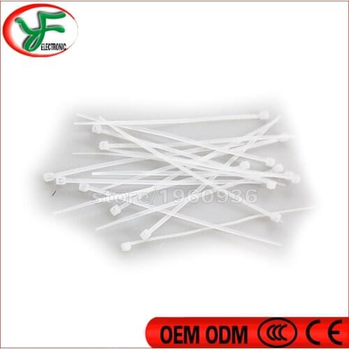 Free shipping 200pcs/lot White Self-Locking Plastic Cable Zip Ties Cable Loop Ties Wire harness Nylon ribbon