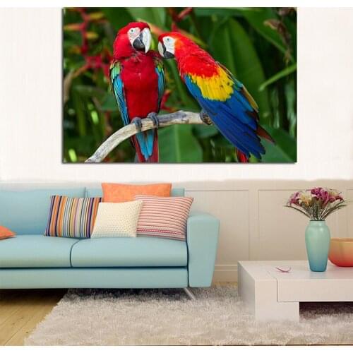 Big Size Digital Printed Canvas Painting Colourful Parrots Print Poster For Living Room Wall Art Picture Home Decor