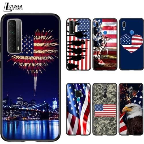 America USA Flag For Huawei Mate 40 RS 30 20 20X 10 P Smart 2021 2020 Z S Pro Plus Lite 2019 2018 Phone Case