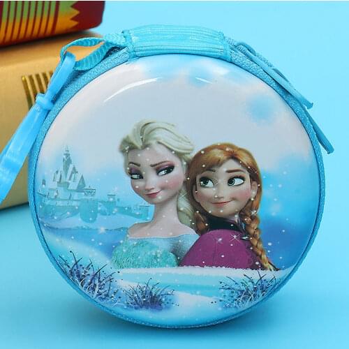 Disney Cartoon Frozen Children Coin Purse Elsa Doll Accessories Mickey Hard Shell Headphone Storage Box Key Princess Girl Gift