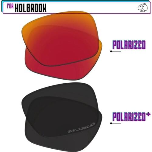 EZReplace Polarized Replacement Lenses for - Oakley Holbrook Sunglasses - Black P Plus-Red P