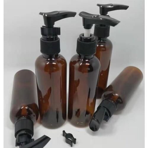 Wholesale 40ps/lot 100ml empty clear plastic lotion bottlewith pump Cosmetic container refillable shampoo bottle with multicolor