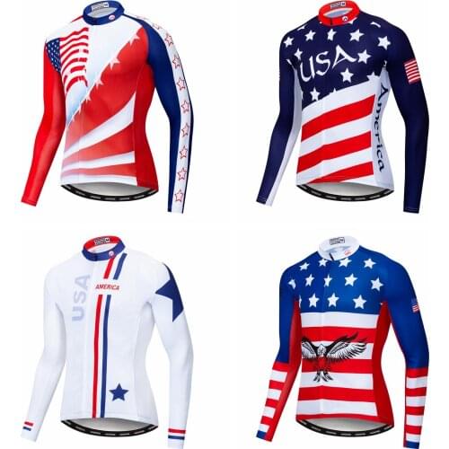 Weimostar USA Long Sleeve Cycling Jersey Men Autumn Spring Bicycle Clothing Shirt Ropa Ciclismo Quick Dry MTB Bike Jersey