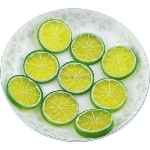 Gresorth 9 PCS Artificial Green Lemon Slices Collection Fake Fruits Decoration Photography Props