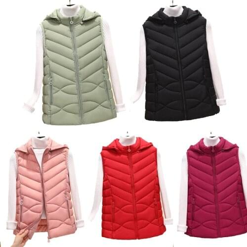 Cotton Down Vest Women Sleeveless Vest Winter Warm Plus Size 5XL Down Cotton Padded Jacket Female Veats Sleeveless Waistcoat