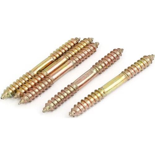 M8 x 70mm Double Ended Wood to Wood Furniture Fixing Dowel Screw 5Pcs