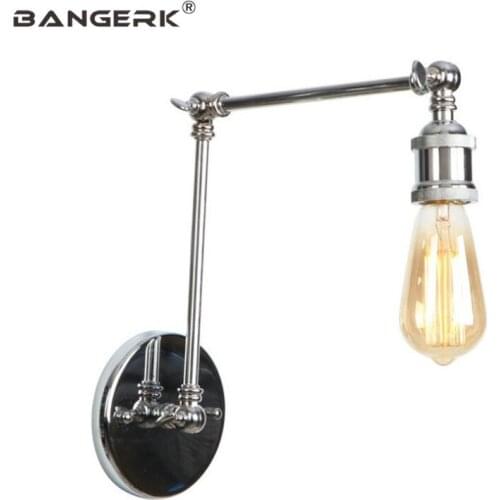 Nordic Design Loft Long Arm Sconce Wall Light Vintage Iron Adjust Industrial Edison Wall Lamp Home Decor Lighting Lamara Pared