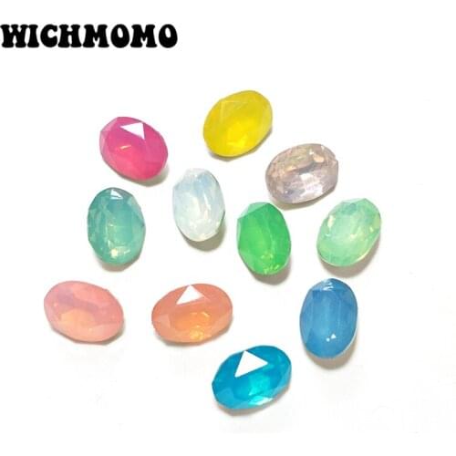 New 20pieces/lot 13*18MM Candy Color Resin Oval Shape Resin Rhinestone Beads DIY Costume Jewelry Accessories