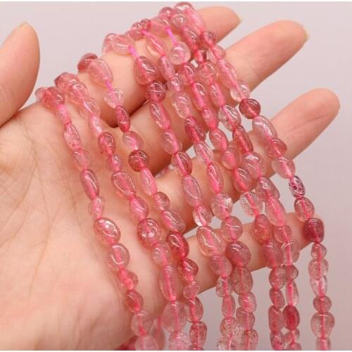 New Style Natural Stone Irregular Strawberry Crystal Loose Beads For DIY Jewelry Making Necklace Bracelet Earrings Accessory