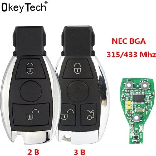 OkeyTech 3 Buttons Remote Car Key For Mercedes Benz BGA NEC Year 2000+ C E R S CL GL SL CLK SLK W204 W203 Fob For MB Accessories