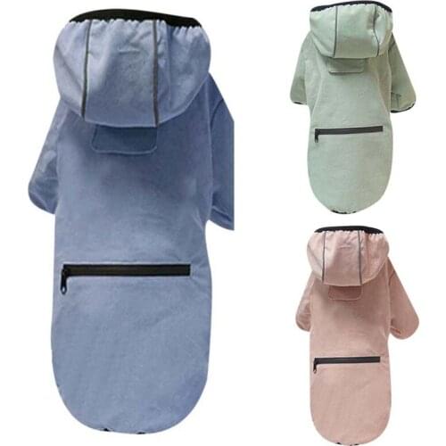 Pet Raincoats Waterproof Reflective Portable Hooded Poncho Dog Outdoor Clothes Green S-XXL