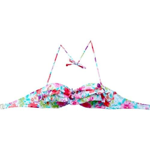 Mix Bikini TOPS for Women Swimwear Beachwear Red Flower Bathing suits Designer girl Underwire swimming biquini UP