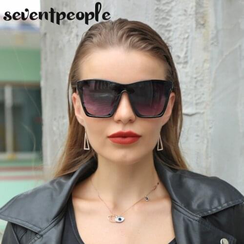 Oversized Square Sunglasses Women 2021 Luxury Brand Fashion Large Frame Cat Eye Sun Glasses For Men Trendy One-Piece Eyewear