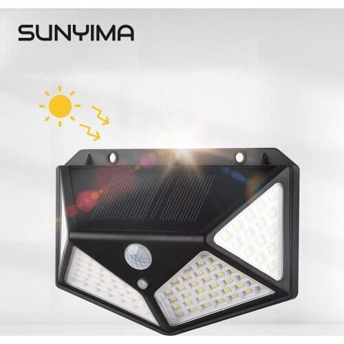 SUNYIMA 100 LED Solar Light Outdoor Solar Powered Wall Light Waterproof Emergency Energy Saving Yard Garden Street Garland Light