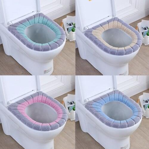 Comfortable Velvet Coral Bathroom Toilet Seat Cover Winter Warm Washable Toilet Mat Household Closestool Mat Seat Case Lid Cover