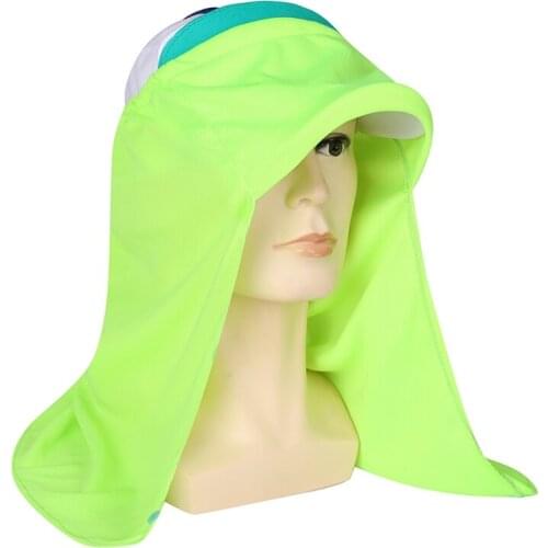 Outdoor Fishing Hat Flap Sun Protection Hat Patchwork Lightweight Foldable Quick Drying Cap With Ear Neck Cover