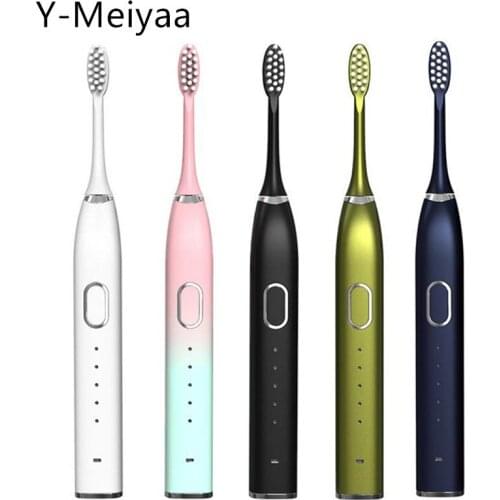 USB Rechargeable 5 Mode Ultrasonic Electric Toothbrush Adult Brush IPX7 Waterproof Tooth Brushes With 3 Replacement Heads 30