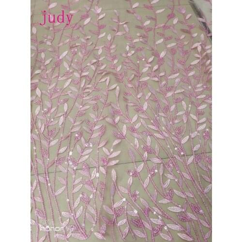 Stock yy79# 2 colors of classic floral patterns embroidered sequins French style fabric used for the wedding dress stage