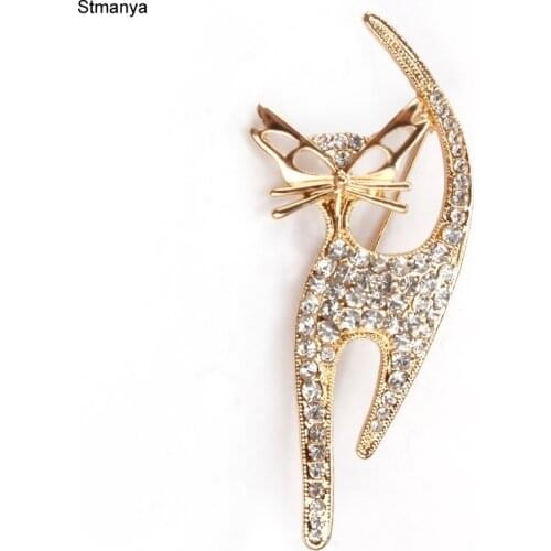 Cute Little Cat New Brooches Pin Up Jewelry For Women Suit Hats Clips Corsages Brand Bijoux Brooch jewelry H1043