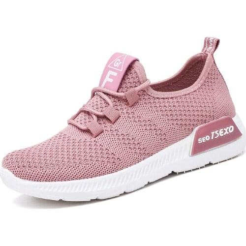 Womens Walking Shoes 2021 New Casual Breathable Running Shoes Comfortable Flying Woven Breathable Mesh Sports Shoes Women