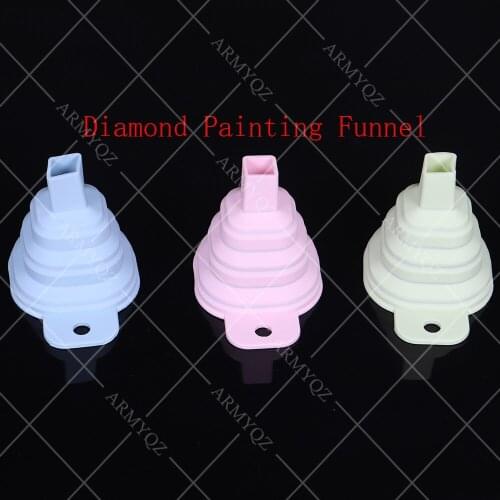 1pcs Foldable Silicone Funnel Diamond Painting Cross Stitch Beads Storage Container Handicraft Accessories Convenient Organizer