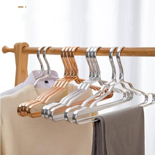 10Pcs Hangers Durable Anti-slip Aluminium Alloy Dress Clothing Towel Storage Rack Adult Clothes Metal Hangers Closet Organizer