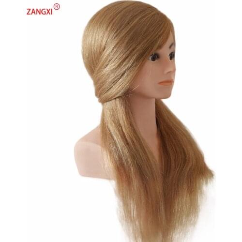 100% Human Hair Blonde Manikin Head High Grade Professional Dolls Head For Salon Female Hairdresser Mannequin Head With Shoulder