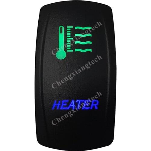 12v/24v Waterproof Marine Grade Boat Car 5P SPST ON-OFF Up Green & Down Blue Led Light Rocker Toggle Switch Heater