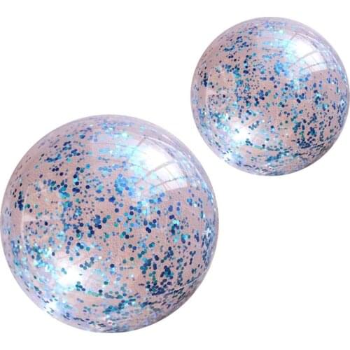 2 Pack Sequin Beach Ball Jumbo Pool Toys Balls in Clear Beach Ball Swimming Pool Water Fun Party Toy Best Summer Toy for Water F