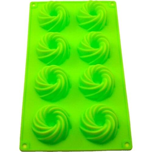 8 cavity Mini Swirl Shapes Silicone Cake Mold 3D Muffin Cupcake Mould Bakeware Mold Mini Cake Pan Baking Tools