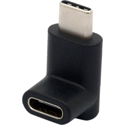 90 Degree Type C Adapter, USB C Male to Female Adapter Upward and Downward Angled USB-C Adaptor USB 3.1 Type-C Connector