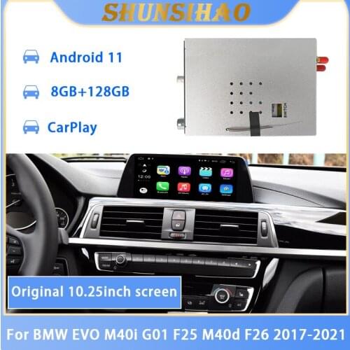 Car GPS navi Android decoding box for 10.25” BMW EVO M40i G01 F25 M40d F26 2017-2021 multimedia video interface carplay 128G