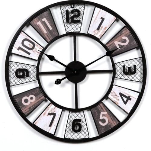 Large Metal Wall Clock Retro Modern Design European Living Room Vintage Iron Art Clocks Wall Watch Home Decor 60CM