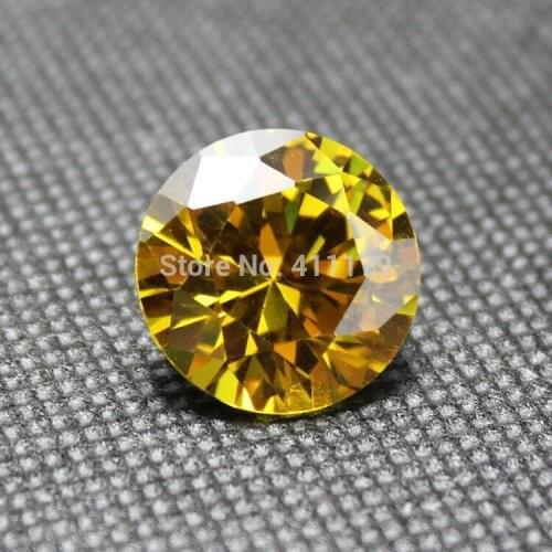 Golden round shaped cubic zirconia CZ faceted stone beads carved stones for jewerly making bead DIY