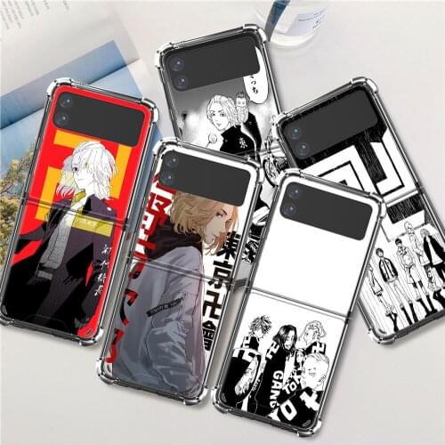 Case For Samsung Galaxy Z Flip 3 5G Funda Z Flip3 Clear PC Hard Shockproof Back Phone Coque Shell Japan Anime Tokyo Revengers