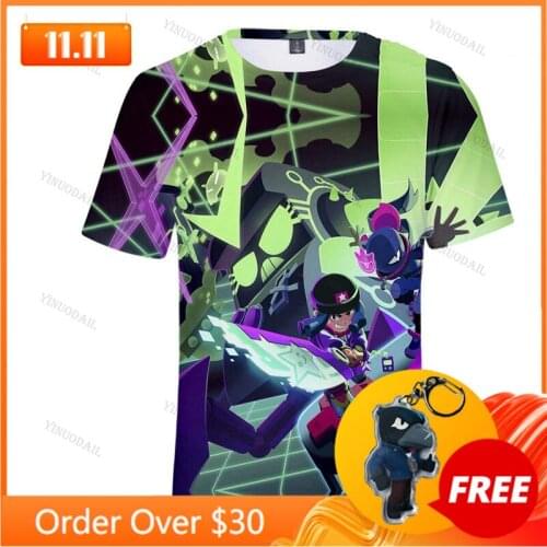 Kids Leon Tops Men 2021 Boys Girls Browlers Crow Shoot Game 3D Print T-shirt Shirts Clothing Cute T-shirts