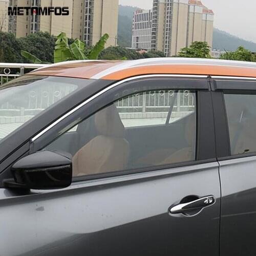 For Nissan Kicks 2017-2019 2020 Window Vent Visor Sun Guard Shield Rain Shade Awning Shelter Cover Trim Exterior Car Accessories