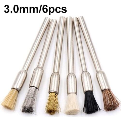 2.35/3.0mm Mini Electric Grinding Brush Electric DIY Rotary Polishing Broom Steel Copper Wire Bristle Dust Rusty Burr Removing