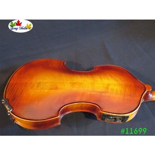 Hand made Baroque style brown color electric violin 4/4 +Acoustic violin #11699
